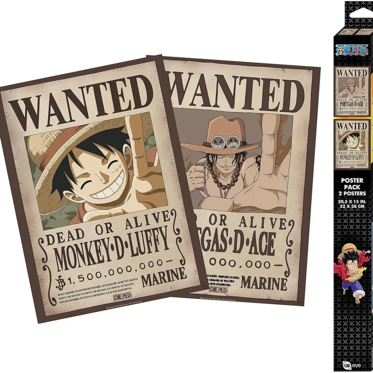 One Piece - Set 2 pósters Chibi Wanted Luffy & Ace 52 x 38 cm*ABYSSE CORP Online