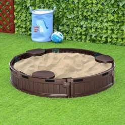 Discount - Arenero con Asientos y Cubierta Impermeable Juguetes De Verano