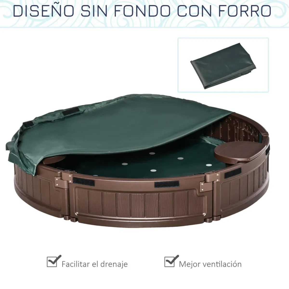Discount - Arenero con Asientos y Cubierta Impermeable Juguetes De Verano