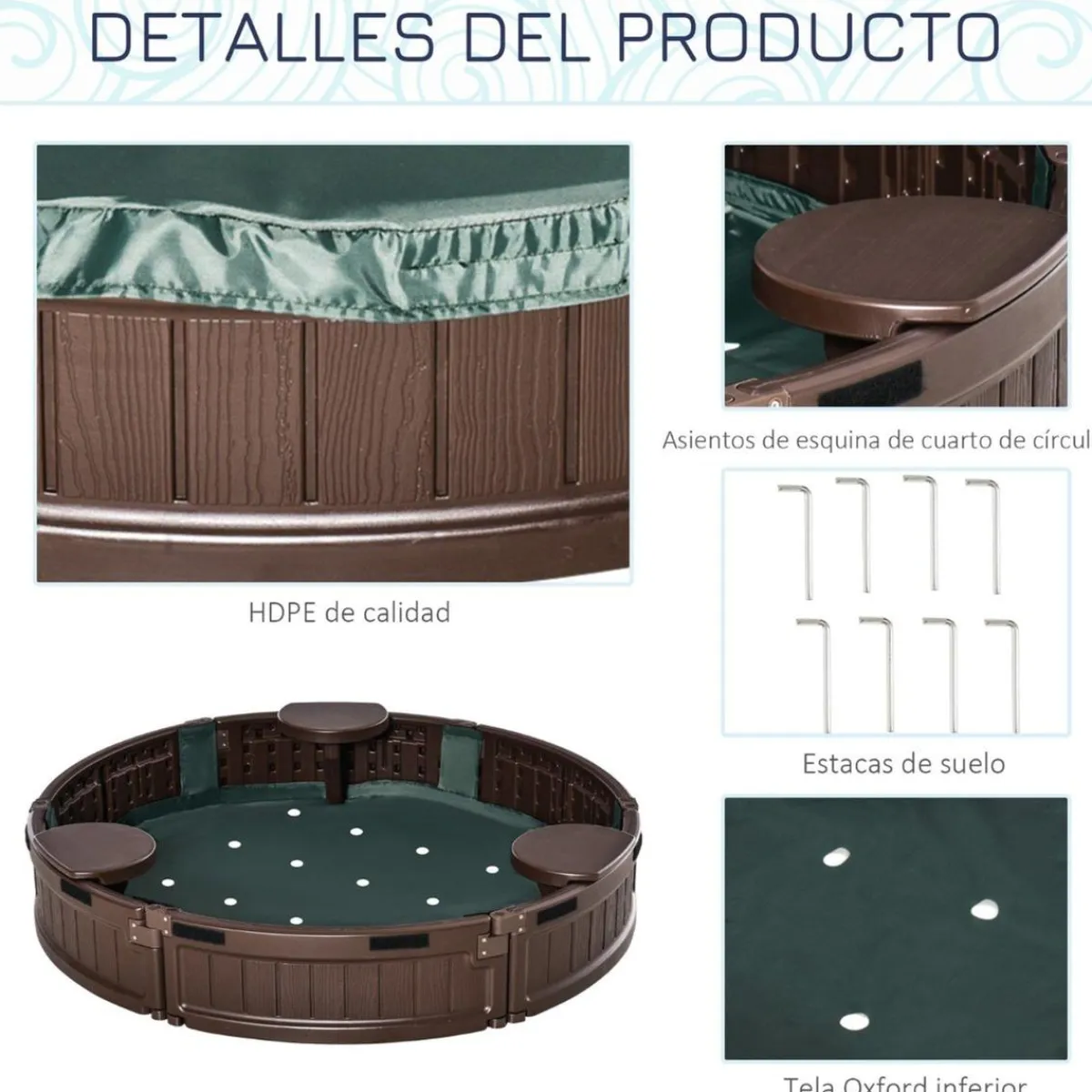 Discount - Arenero con Asientos y Cubierta Impermeable Juguetes De Verano