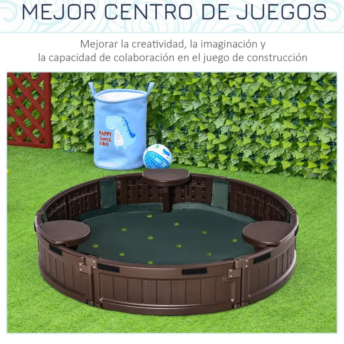 Discount - Arenero con Asientos y Cubierta Impermeable Juguetes De Verano