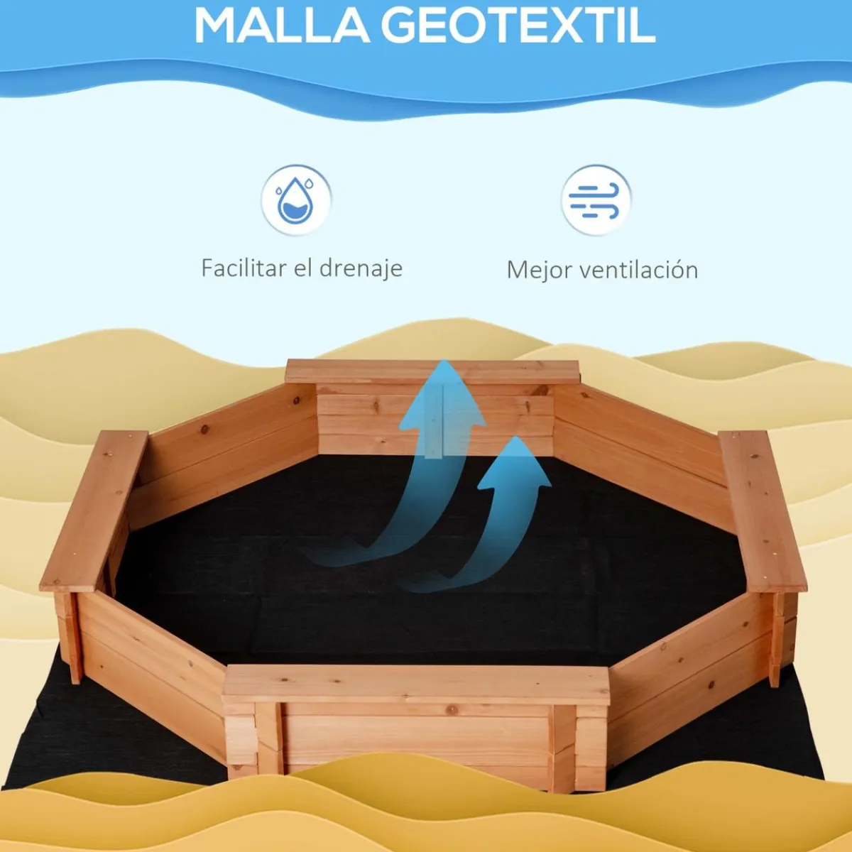 Best - Arenero de Madera para Niños Juguetes De Verano