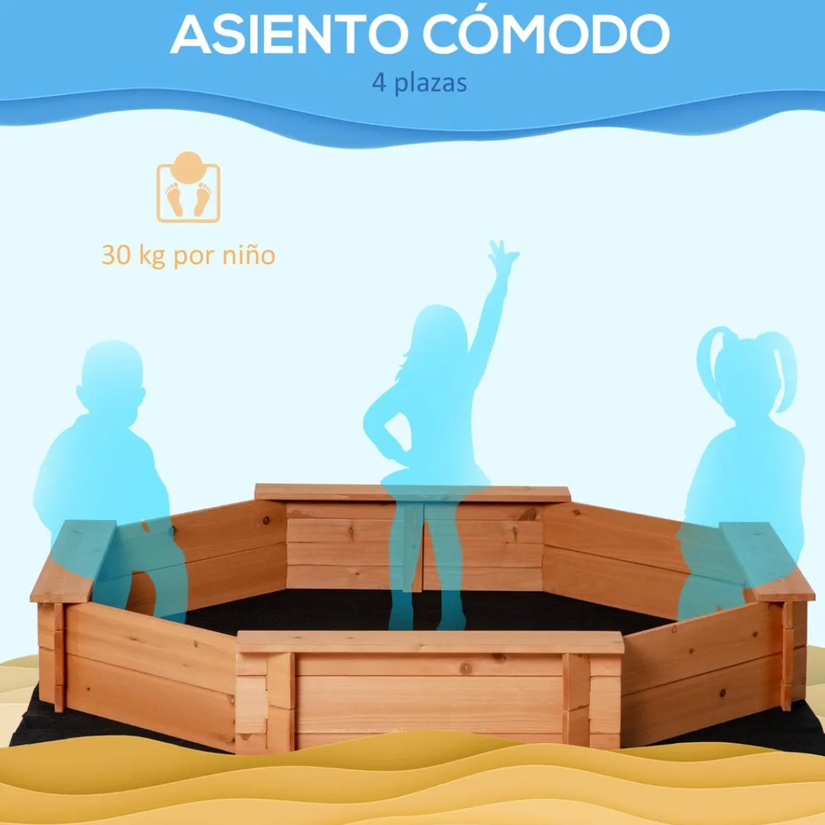 Best - Arenero de Madera para Niños Juguetes De Verano