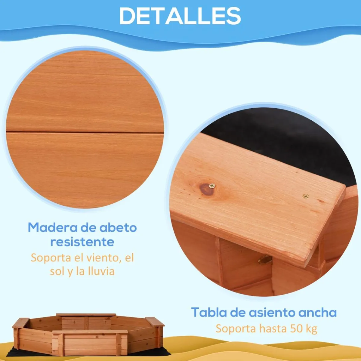 Best - Arenero de Madera para Niños Juguetes De Verano