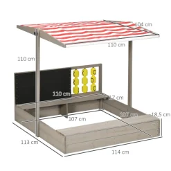 - Arenero de madera con toldo y pizarra*Outsunny Online