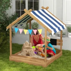 Outsunny - Arenero de madera Casita*Homcom New