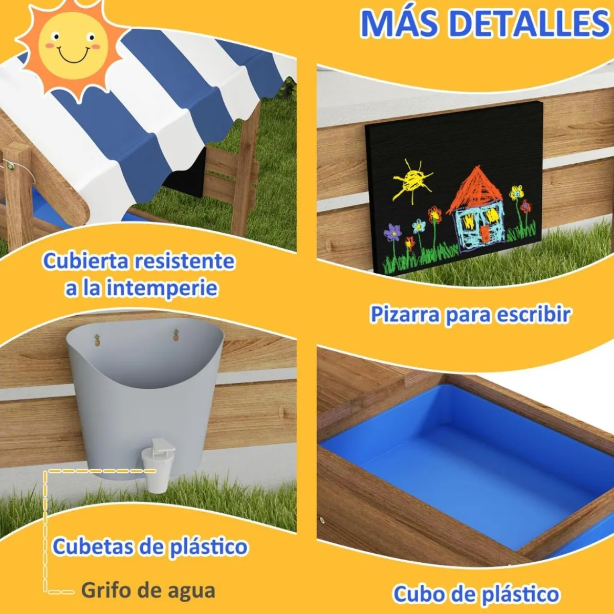 Outsunny - Arenero de madera Casita*Homcom New