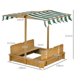 - Arenero infantil de madera con toldo*Outsunny Best