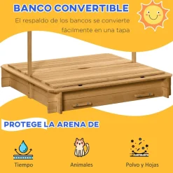 - Arenero infantil de madera con toldo*Outsunny Best