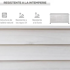 - Baúl de jardín de madera Blanco*Outsunny Discount
