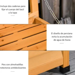 Discount - Baúl de jardín de madera Estilo De Vida
