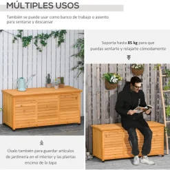 Discount - Baúl de jardín de madera Estilo De Vida