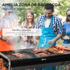 - Barbacoa de carbón portatil con parrilla y plancha*Outsunny Sale