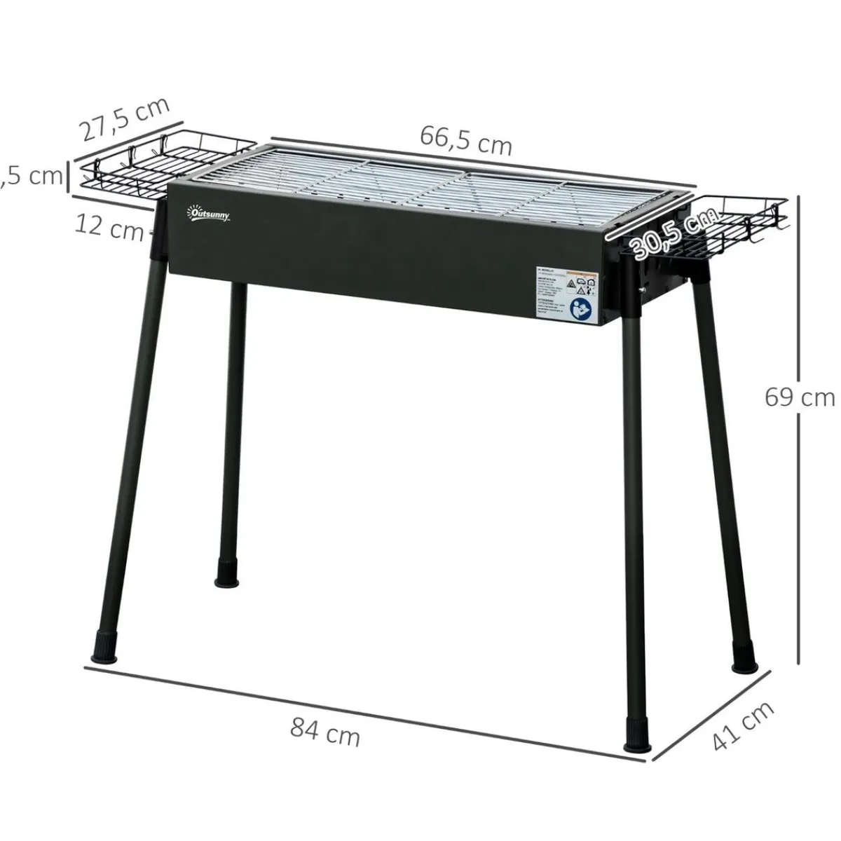 Hot - Barbacoa de carbón portatil con dos parrillas Juguetes De Verano