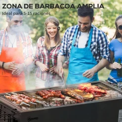 Hot - Barbacoa de carbón portatil con dos parrillas Juguetes De Verano