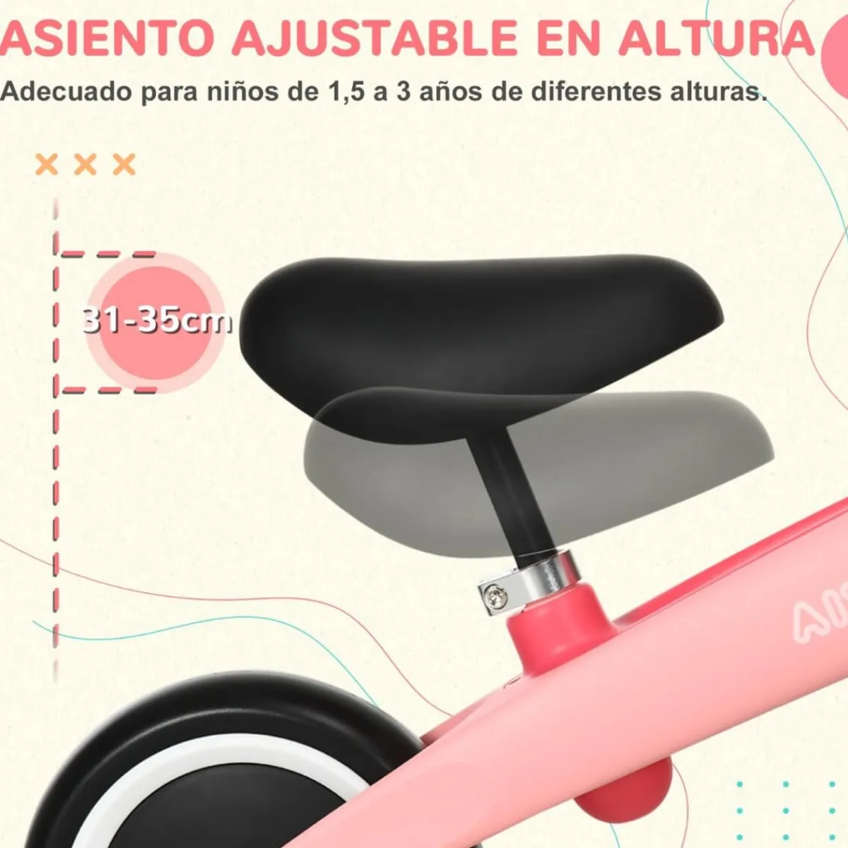 Outsunny - Bicicleta equilibrio Naranja con manillar giratorio Motos Y Triciclos