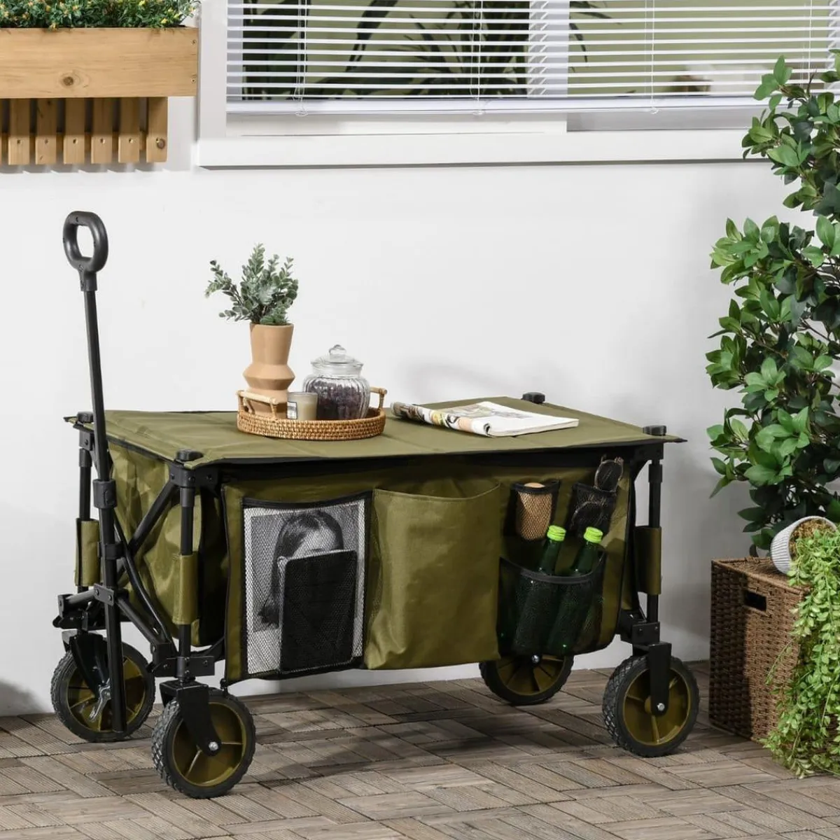 - Carro con tablero plegable Verde*Outsunny Clearance