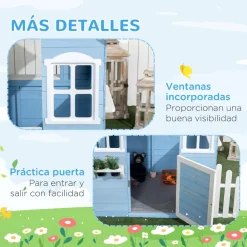 Best - Casa de madera infantil Azul Casas