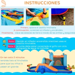 - Castillo hinchable 5 en 1 unicornio*Outsunny Discount