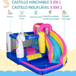 - Castillo hinchable infantil 5 en 1*Outsunny Best