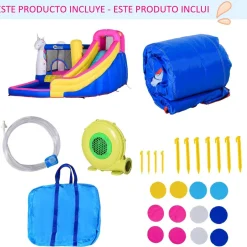 - Castillo hinchable infantil 5 en 1*Outsunny Best