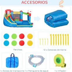 - Castillo hinchable 6 en 1 con tobogán*Outsunny Sale