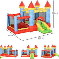 - Castillo inflable infantil 4 en 1*Outsunny New