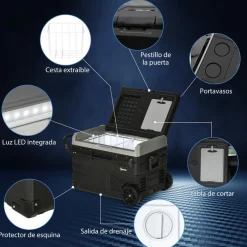 - Nevera congelador portatil 40L Negro Figuras De Acción