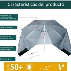 - Parasol con dos paneles laterales Verde*Outsunny Best