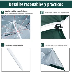 - Parasol con dos paneles laterales Verde*Outsunny Best