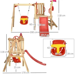 Clearance - Parque de juego con tobogán y columpio Columpios
