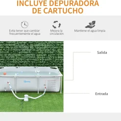 Sale - Piscina desmontable tubular gris 2.000 l con depuradora Piscinas Tubulares|Piscinas