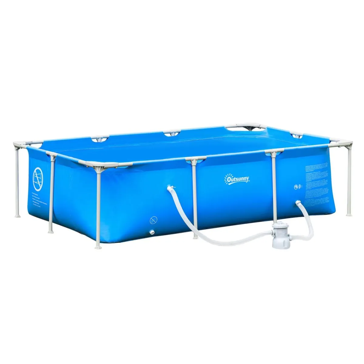 - Piscina desmontable tubular de acero azul 2.100 l con depuradora*Outsunny Clearance