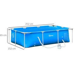 - Piscina desmontable tubular de acero azul 2.100 l con depuradora*Outsunny Clearance