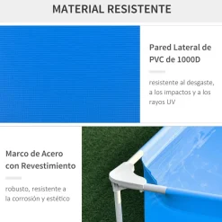 - Piscina desmontable tubular de acero azul 2.100 l con depuradora*Outsunny Clearance
