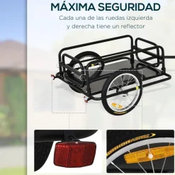 Outsunny - Remolque plegable para bicicleta Bicicletas