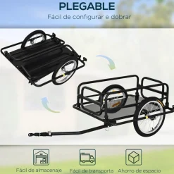 Outsunny - Remolque plegable para bicicleta Bicicletas