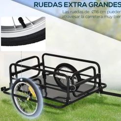 Outsunny - Remolque plegable para bicicleta Bicicletas