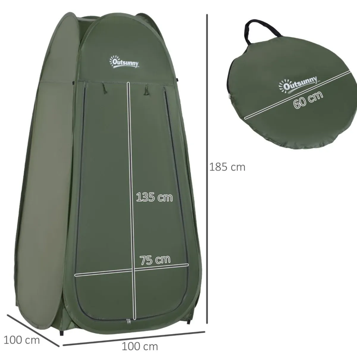 - Tienda camping Pop Up Verde*Outsunny Best