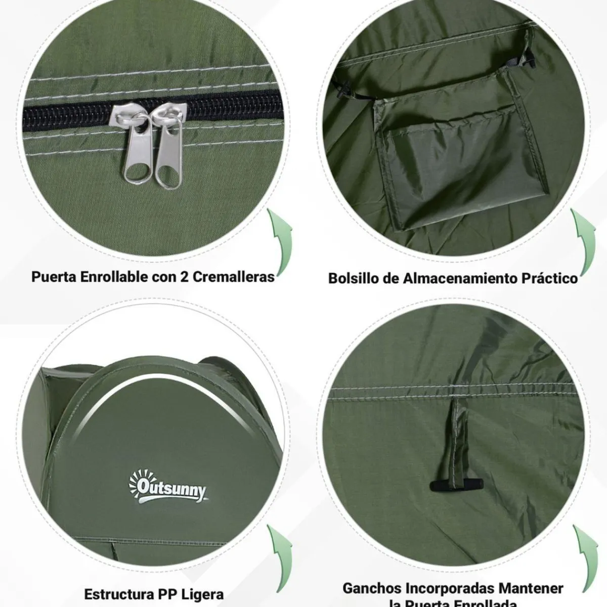 - Tienda camping Pop Up Verde*Outsunny Best