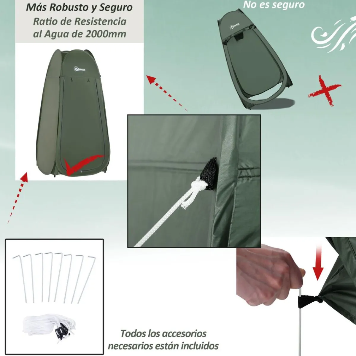 - Tienda camping Pop Up Verde*Outsunny Best