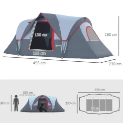 - Tienda de campaña 455x230x180 cm Gris Juguetes De Verano