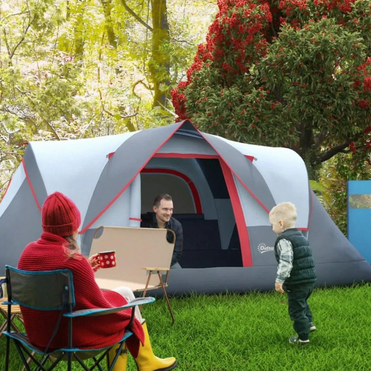 - Tienda de campaña 455x230x180 cm Gris Juguetes De Verano