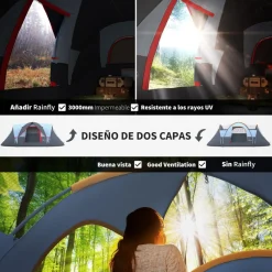 - Tienda de campaña 455x230x180 cm Gris Juguetes De Verano