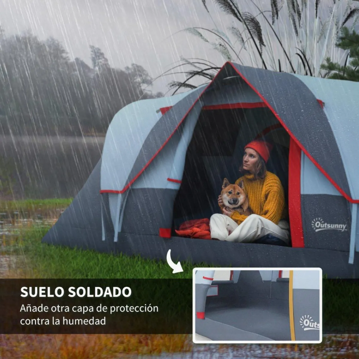 - Tienda de campaña 455x230x180 cm Gris Juguetes De Verano