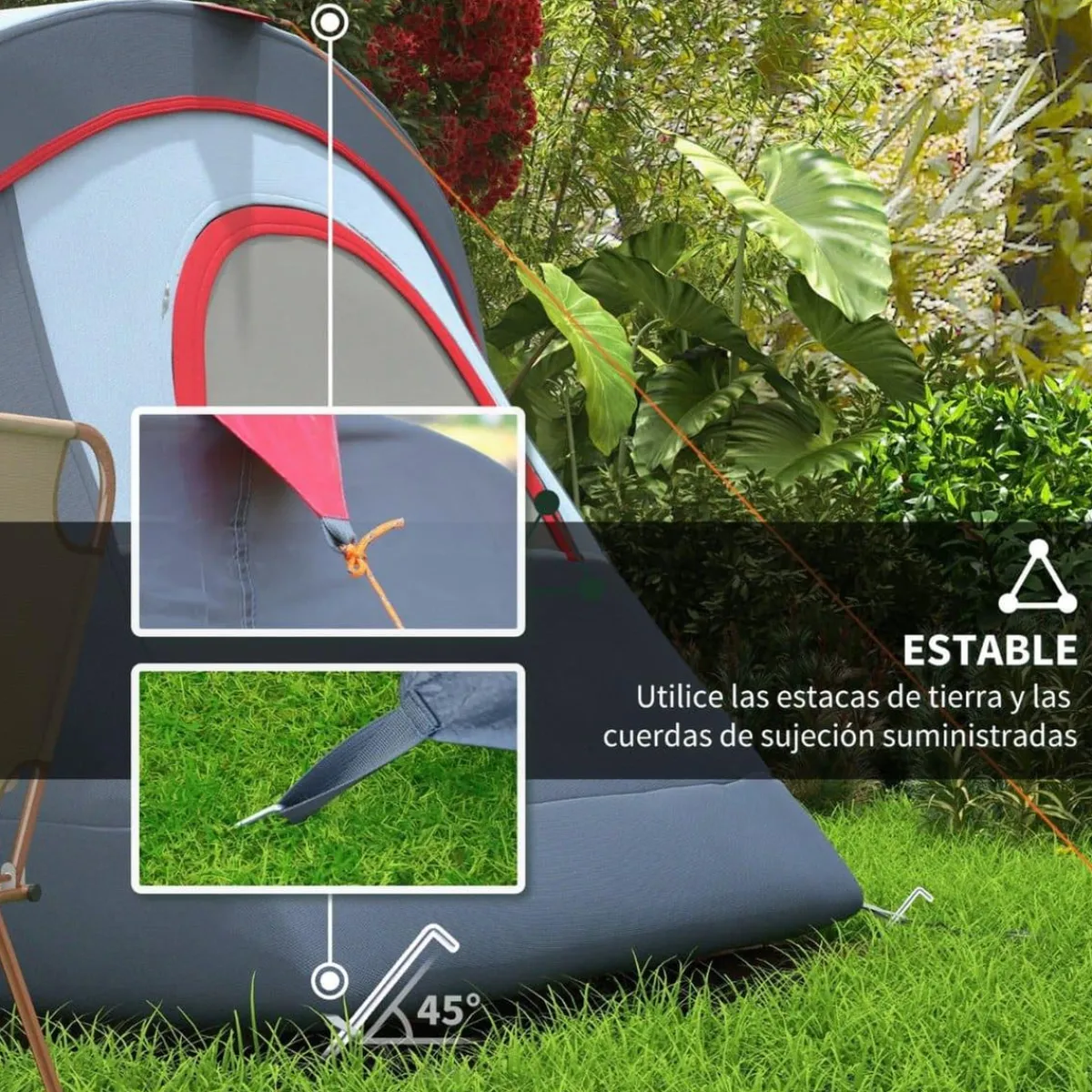 - Tienda de campaña 455x230x180 cm Gris Juguetes De Verano