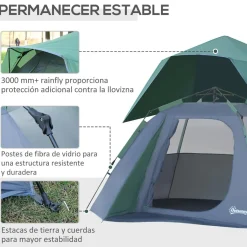 Outlet - Tienda de campaña Pop Up 250x194x160 cm Verde Juguetes De Verano