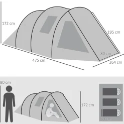 Online - Tienda de campaña familiar 475x264x172 cm Verde Juguetes De Verano
