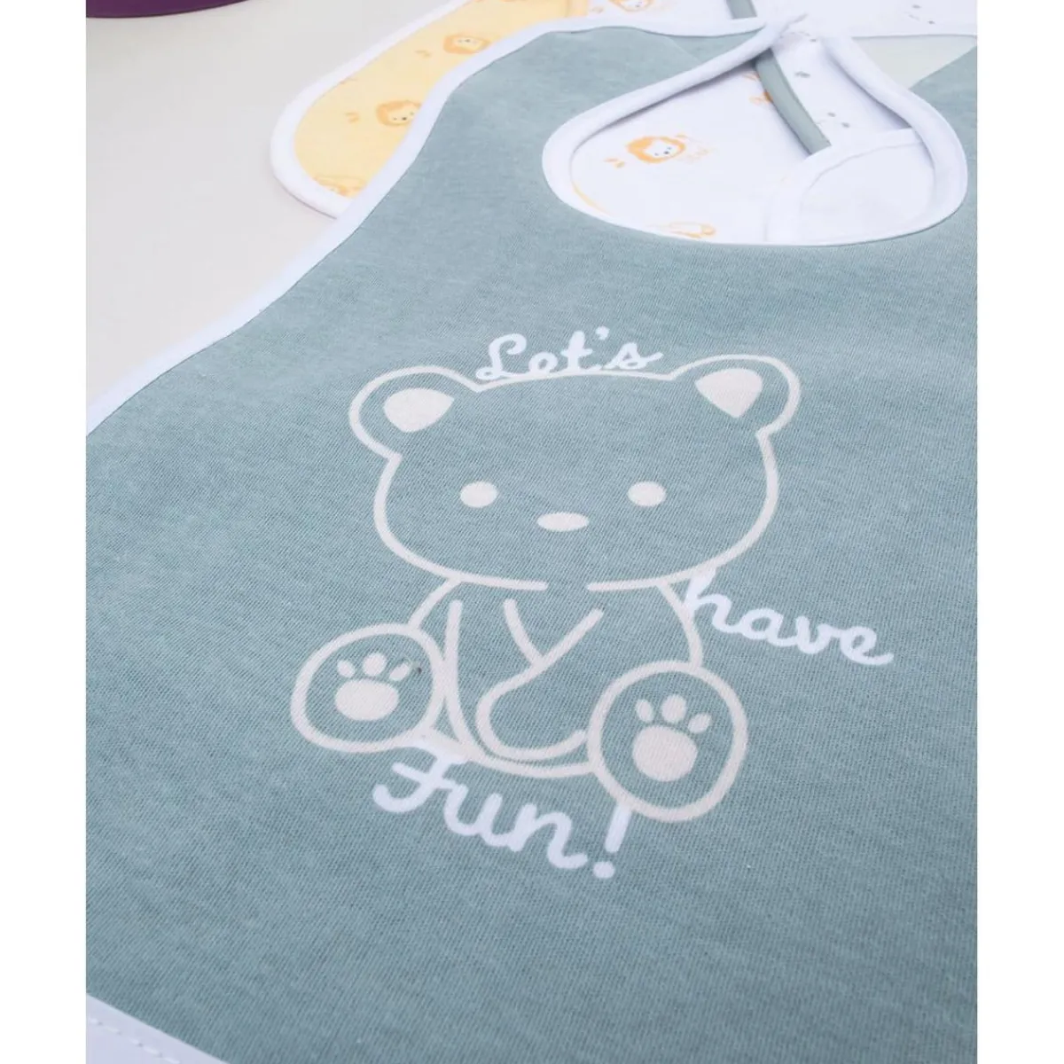 Pack 5 Baberos Impermeables Multicolor Animales*Prenatal Hot