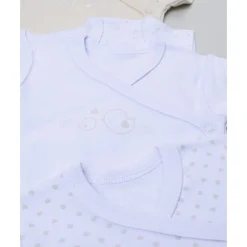 Pack 5 bodies de manga corta para niña en beige y blanco*Prenatal Online